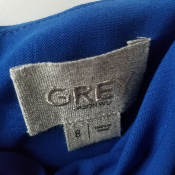 new Jason Wu Grey Shift Dress Layered Color Block Blue Size 8 - Picture 6 of 9